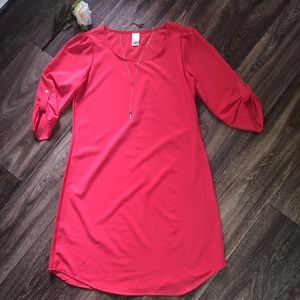 Bright pink business dress